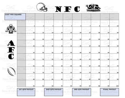 printable super bowl box pool.